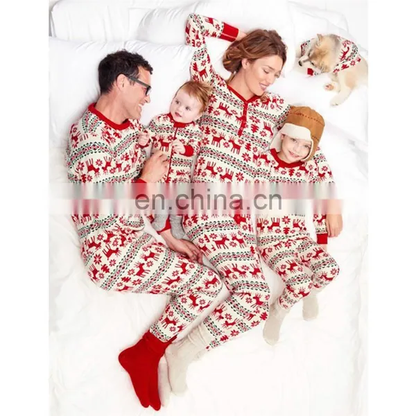 Christmas Winter Baby Father Mother Elk Pattern Sleepwear Family Matching Costume Pajamas photo-3