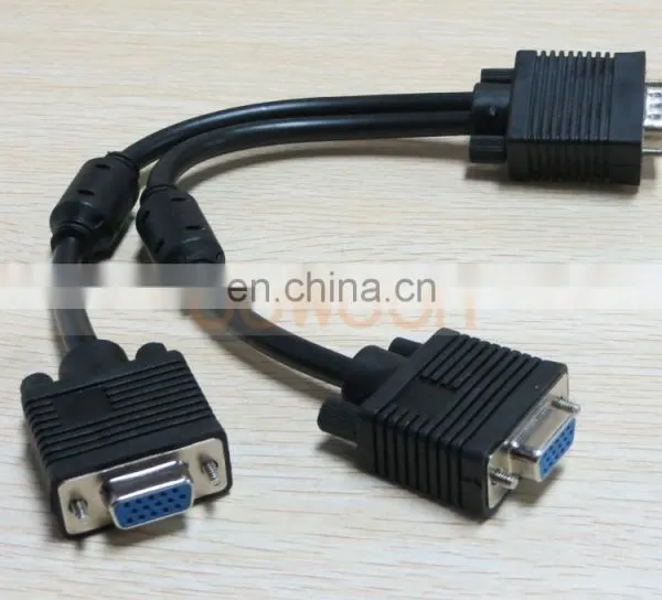 VGA 1 Male to Dual 2 VGA Female Converter Adapter Splitter Cable photo-6