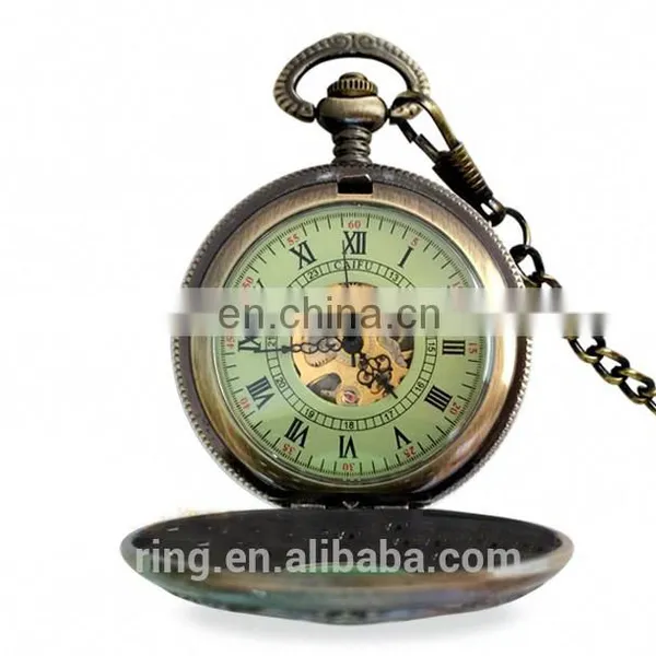 Western Classical Mechanical Gemstone Pocket Necklace Watch photo-6