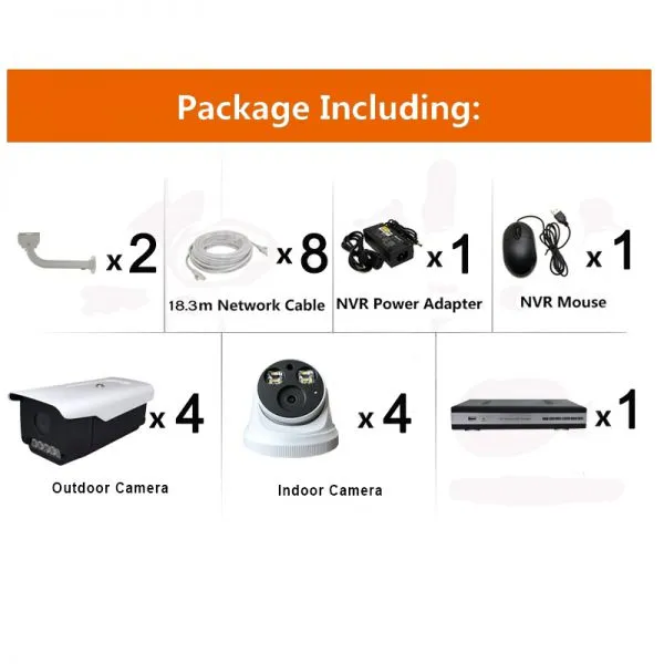 8chs H. 265 5.0MP Full Color in Day & Night Poe IP Camera Systems photo-5