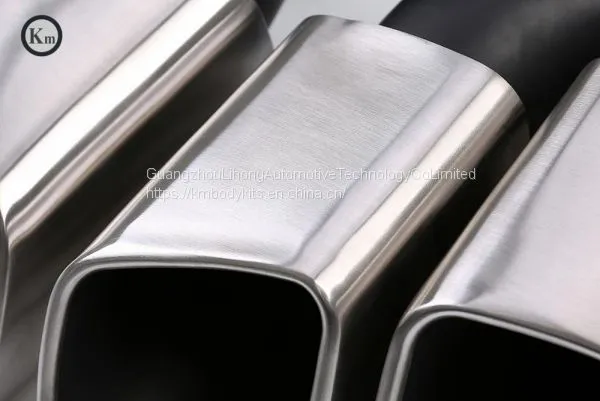 Km for Cayenne Turbo Style 958 2015-2017 Exhaust Tip Exhaust Pipes Muffler Tips Tail Pipe Wire Drawing photo-4