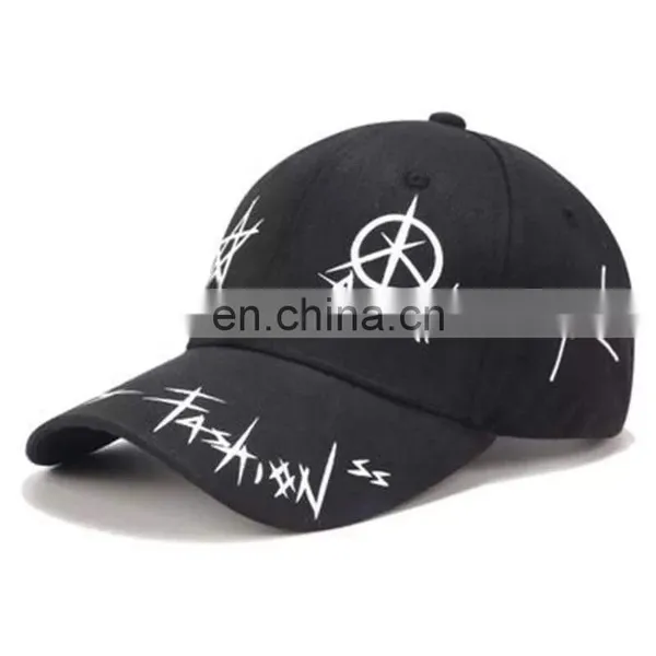 Diznew OEM Wholesale Fashion Cotton Mix Black And White Twill New York Hat Baseball Hat 6 Panel Hat photo-4