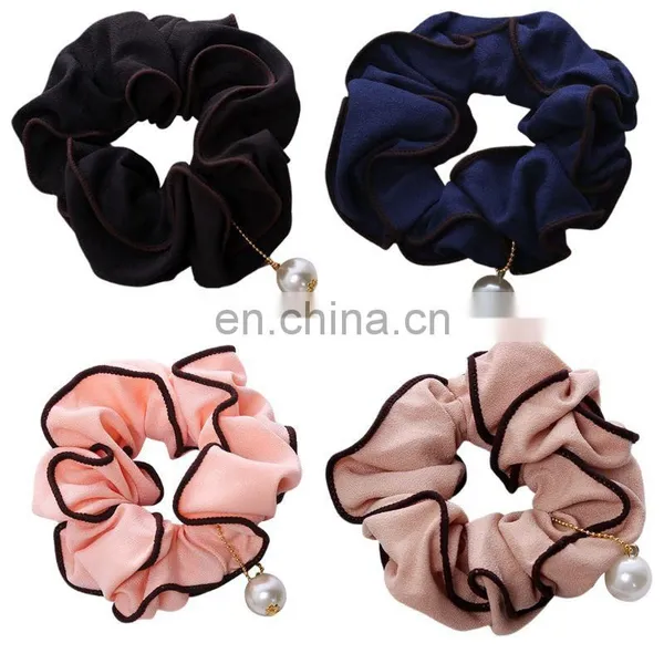 15colors Free Ship Summer Fashion Hair Accessories Pure Colors Silk-like Fabric Ladies Scrunchies photo-2