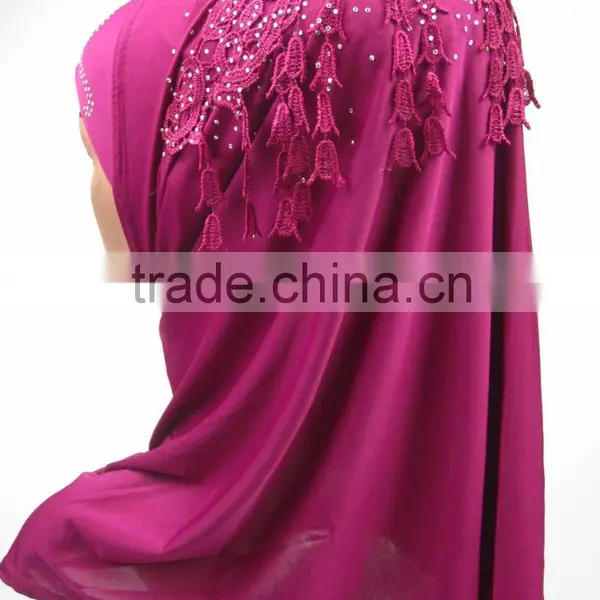 Fashion Merly Adult Hijab Applique Islamic Turban 12colors photo-2