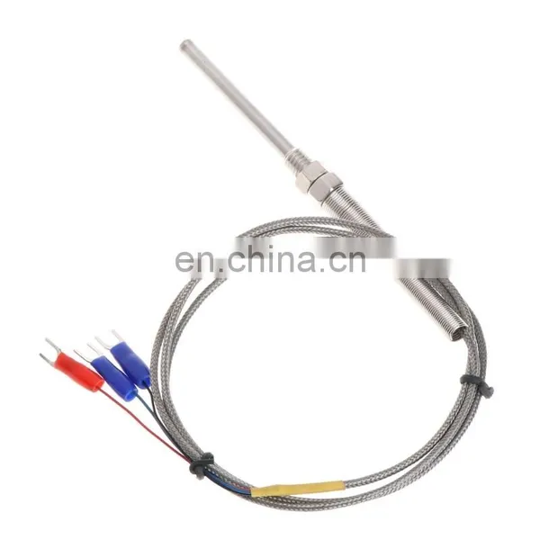 PT100 Probe Thermocouple 3 Wire M8 Thread, Temperature Sensor 0 - 400C Thermal Resistance 1M photo-2