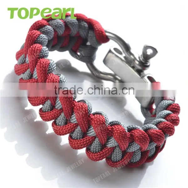2016 Europe Style Fashion Military Metal Charm Paracord Bracelet Survival Bracelet MEB214 photo-3