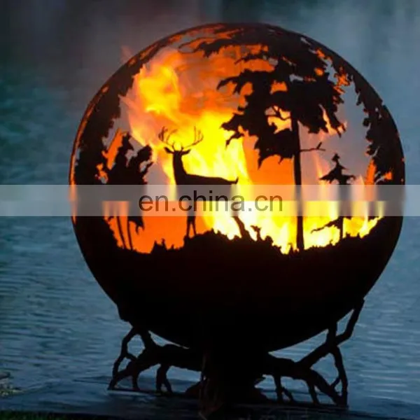 Factory Direct Sales Round Large Fire Pit With Decoration photo-2
