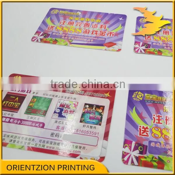 Custom UV Light Scratch Off Cards, Prepaid scratch card, UV Light lottery cards