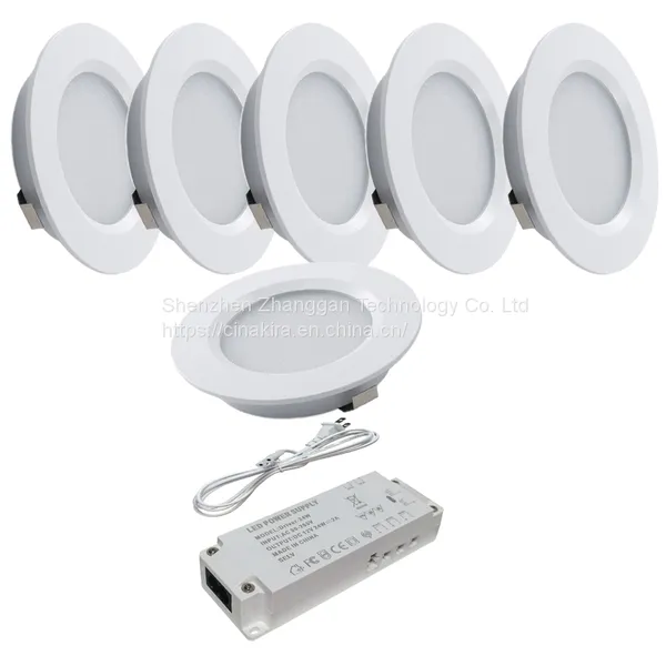 Under Cabinet Puck Lights With Dimmer Switch – Circular 60mm LED Cabinet Lights – Dimmable – Pack of 3, Warm White (3000K) photo-5