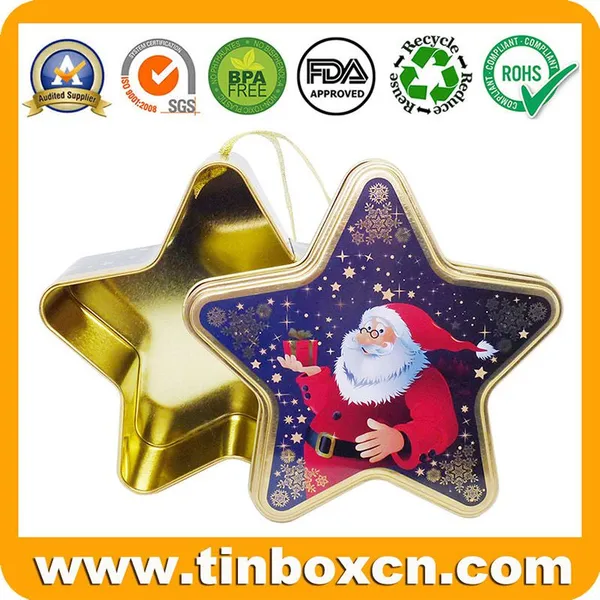 Promotional Round Xmas Christmas Tin Bell With Ribbon and Metallic Effect photo-5