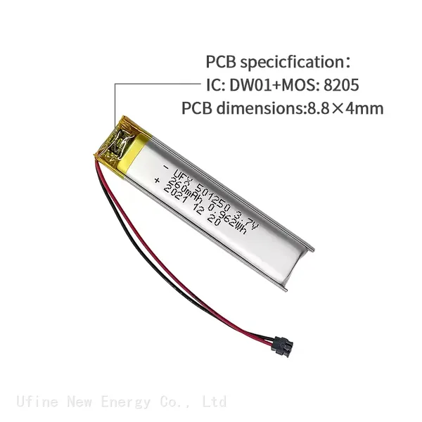 Chinese Li-ion Cell Factory Wholesale Recording Pen Battery UFX 501250 260mAh 3.7V Lipo Battery photo-4
