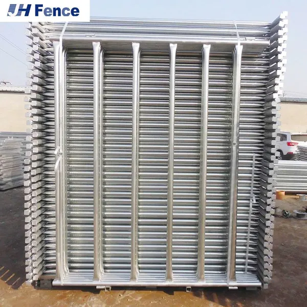 Zinc-Steel Pipe Fence Easily Assembled 8FT Livestock Gate 40 X 40 mm Square Rails Cattle Livestock Farm Fence Panel photo-4