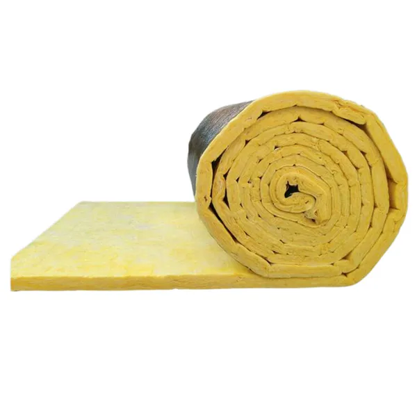 Aluminum Foil Centrifugal Glass Wool Roll A-class Fireproof Color Steel Factory Building Roof Insulation photo-2