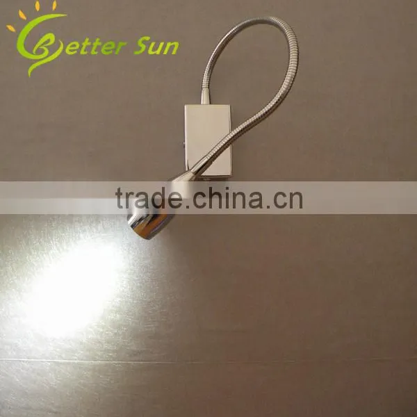 3W Chrome Color With Switch Small LED Wall Light for Bed Reading photo-2