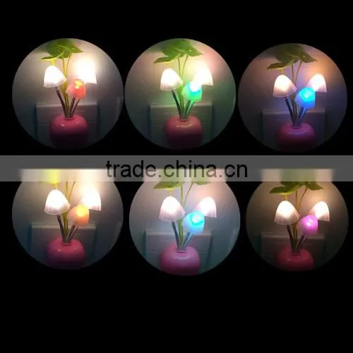 EU US Plug Electric Induction Dream Mushroom Fungus Lamp 3 LEDs Nightlight Bulb Home Decor LED RGB Breathing Night Lights 1pcs photo-2