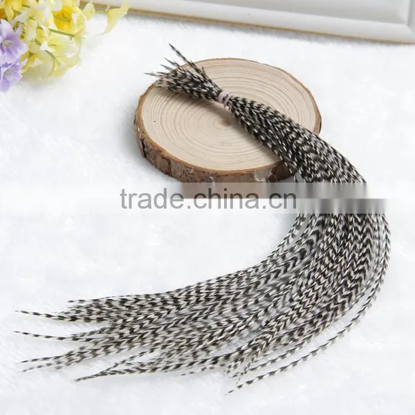 2016 Fashion Grizzly Real Natural Feathers Hair Extension Clip in Feathers Hair Extension photo-3