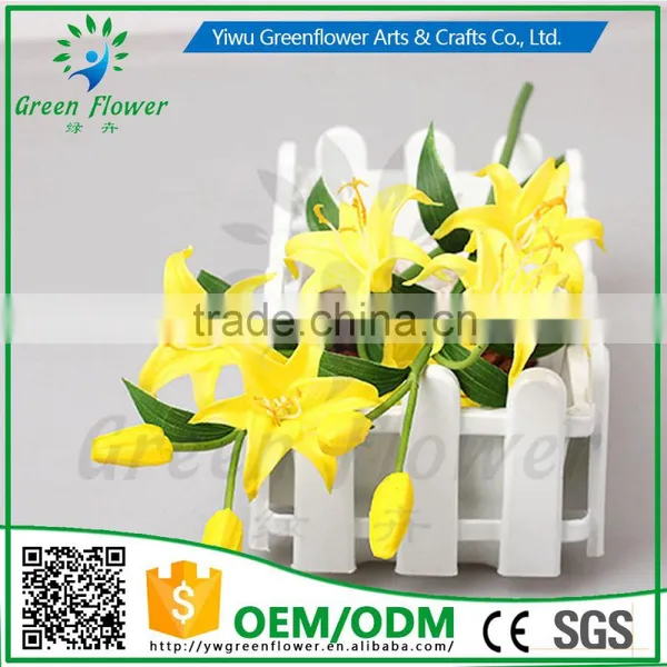 2016 Wholesale Mini Lily Artificial Flowers Real Touch Bouquet Wedding Bridal Home Declarative Flowers photo-3