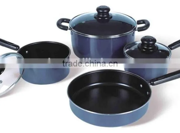 Blue Color Painting Non-stick & Ceramic Coated Cookware Set Pots and Pans photo-3