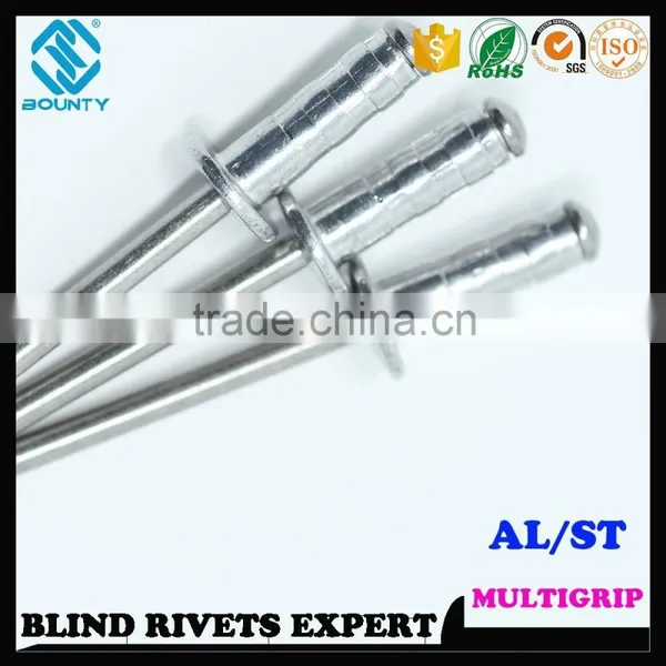 HIGH QUALITY FACTORY DOME HEAD ALU/ST MULTI GRIP BLIND RIVETS photo-3