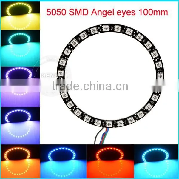Most Popular Products 5050 Smd 100mm DC12V Black PCB Full Circle Led Angel Eyes Color Change for Toyota photo-2