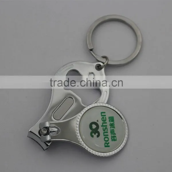 Hot sale fashion custom metal bell nail clipper with keyring