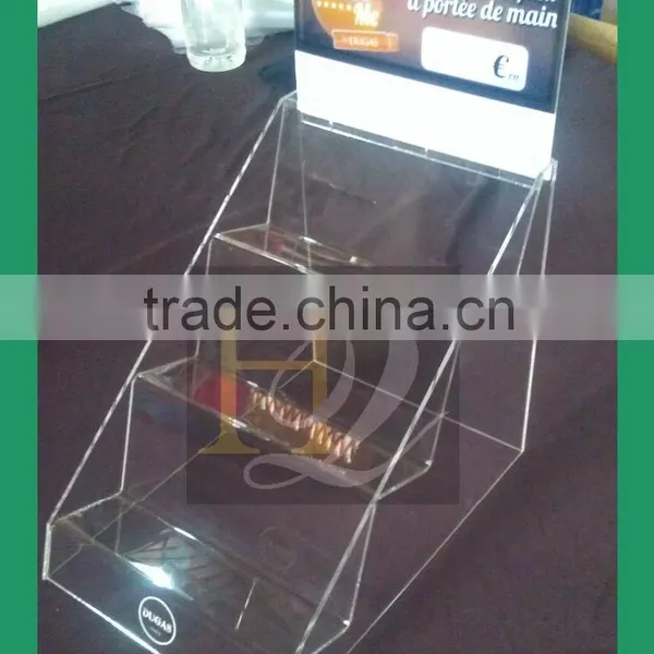 Custom 3 Tier Acrylic Makeup Display Stand/3 Step Cosmetic Display Rack Quality Choice photo-3