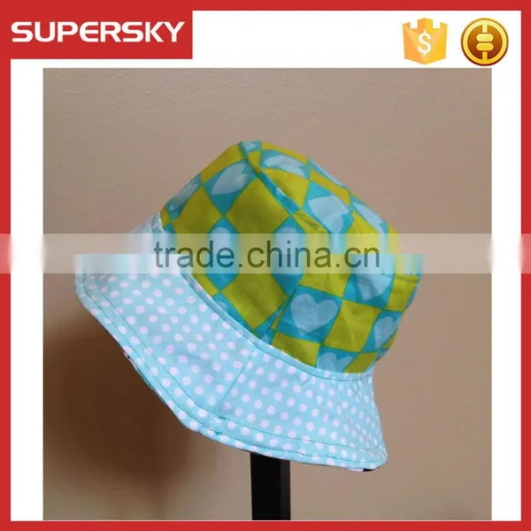 K-382 Women Girls Sun Hat Bohemian Style Stripe Lattice Bucket Hat Stylish Fishman Bucket Hats photo-3