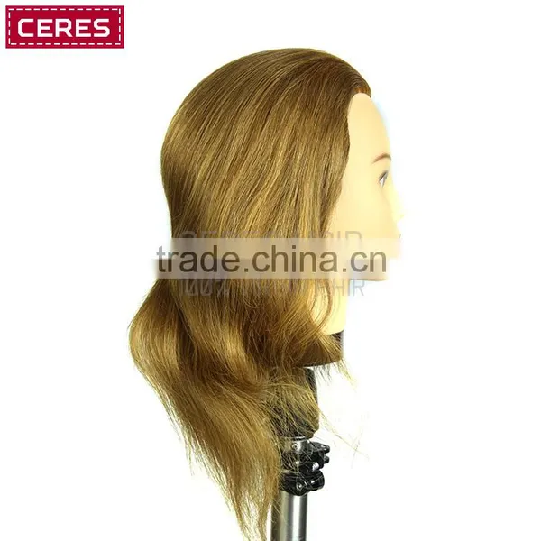 Salon Natural Female 100% Human Hair Mannequin Doll Training Head Practice Head Wholesale photo-2
