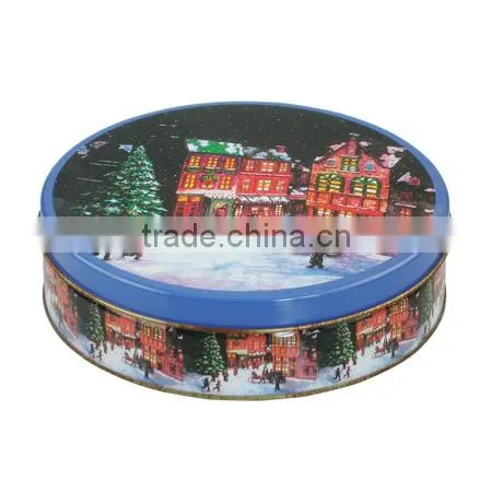 Christmas Cookie Tin Box, Round Tin Can Set for Christmas photo-2