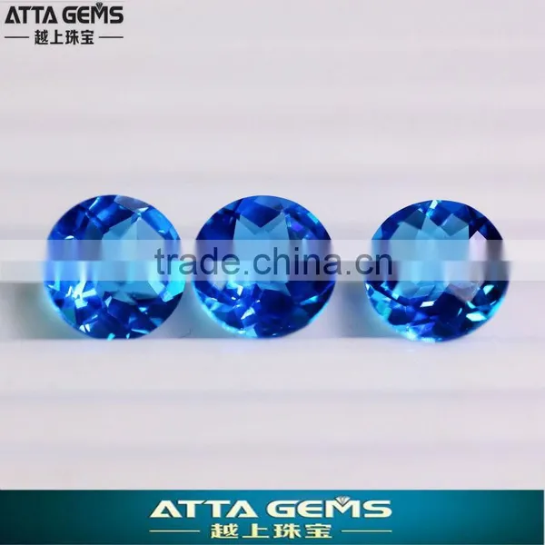 Aquamarine Round Stone-perfect Checker Cut Glass