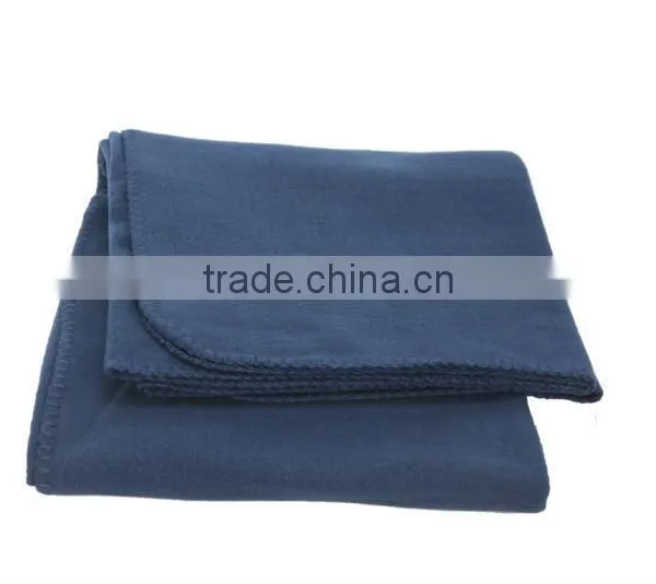 2015 Super Soft Outdoor Polar Fleece Solid Color Printed Travel Blanket With Pocket photo-2