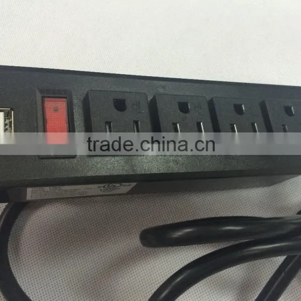 American 4-outlet With Switch&2USB Power Socket photo-3