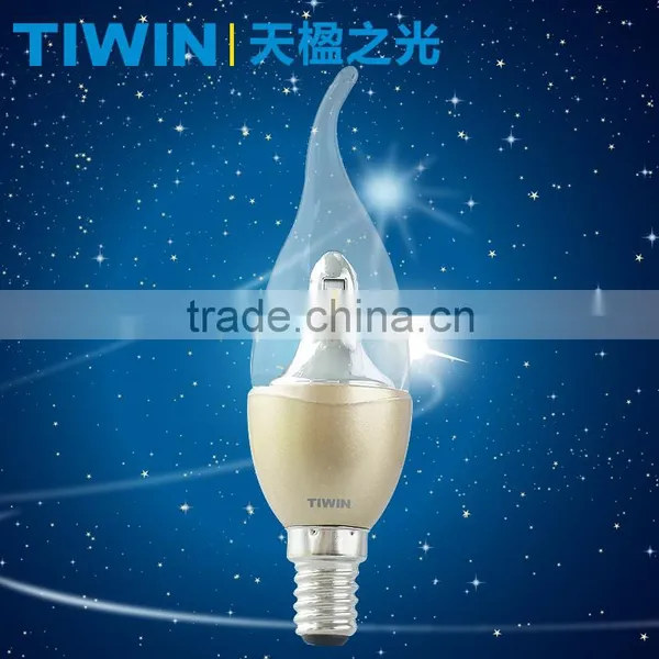 TIWIN 4W 3000K Glass E14 Candle LED Light With CE ROHS TUV GS photo-2