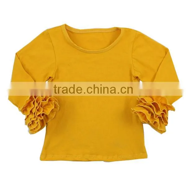 Knitted Baby Cloth Fall Shirt Blank Clothing Coral Ruffle Shirt Cotton Kids Top Wholesale Icing Ruffle Shirt Girls Icing Shirts photo-4