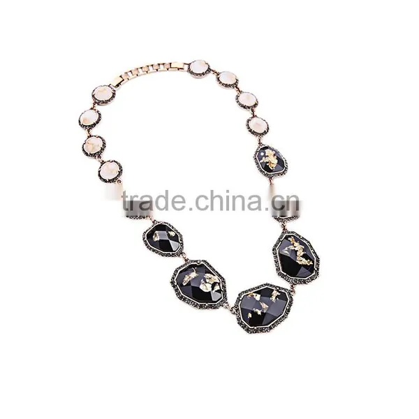 OEM/ODM Factory Direct Sale 2016 Latest Fashion Style Big Black Stone Beaded Necklace photo-3