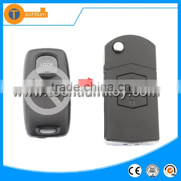 origianl flip modified key blank shell fob with ABS plastic for mazda 3 6 5