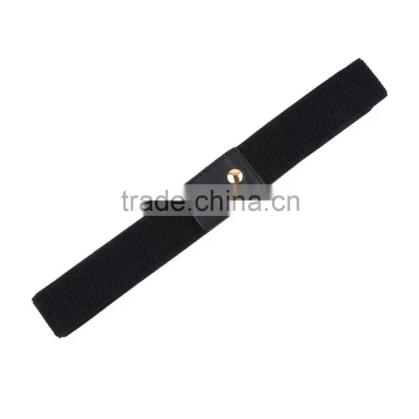 Elastic Mirror Metal Waist Belt Metallic Bling Metal Gold Plate Wide Obi Band photo-2