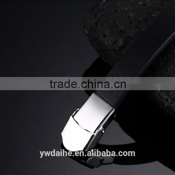 Daihe Stainless Steel&genuine Leather Bracelet for Men photo-2