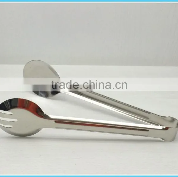 Round Shape Stainless Steel Food Serving Kitchen Tongs KX-T003