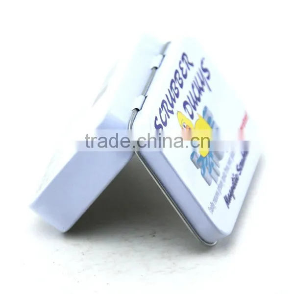 2016 Hot Wholesale Small Hinged White Tin for Mint Packaging photo-3