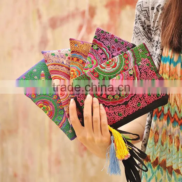 Handmade Ethnic Tribal Hmong or Bohemia Style Woman Clutch Bags