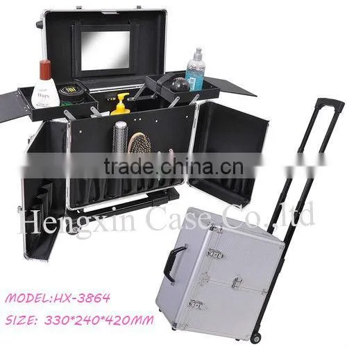 Aluminum Trolley Cosmetic Case,cosmetic Trolley Case