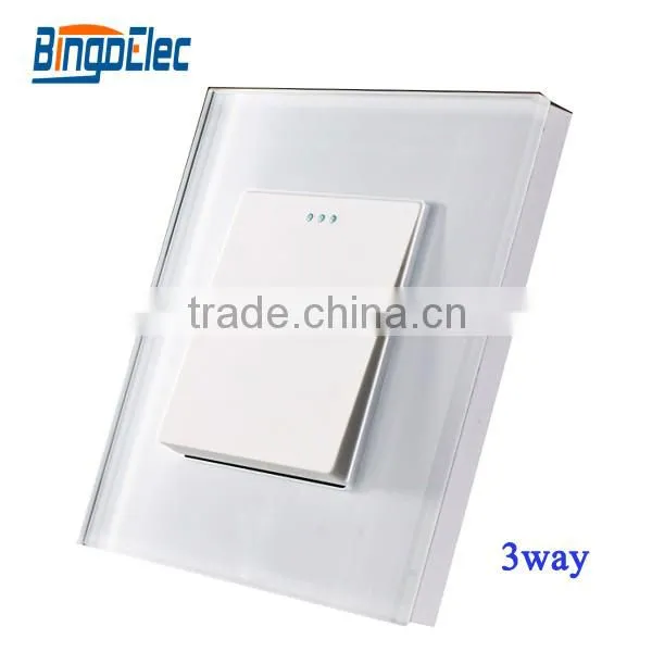 EU/UK standard 1gang 3way push wall switch, intermediate switch
