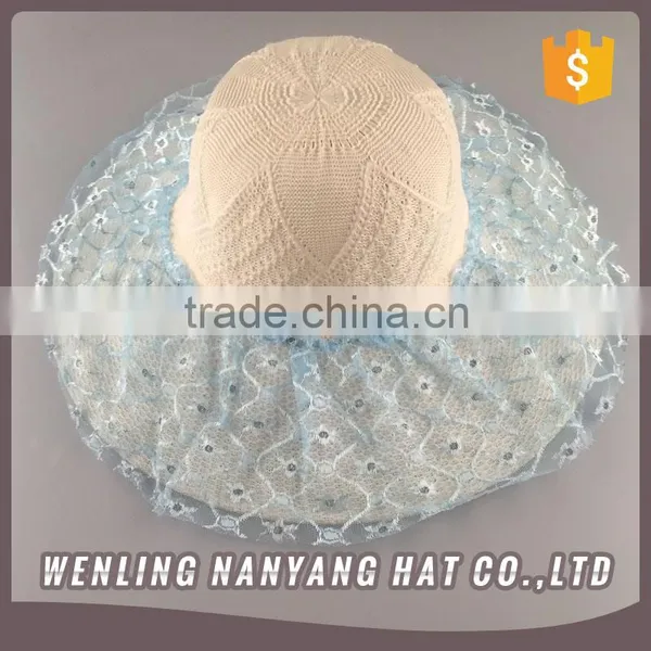 Nice Lace Decoration Stylish Summer Hat Wonder Women Straw Hat photo-3