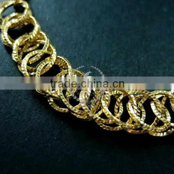19cm Raw Brass Faceted Round Circle Link Fashion DIY Bracelet Supplies 1900081 photo-3