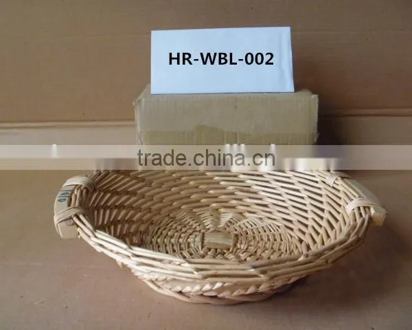 Handmade Willow Handled Fruit Basket With Round or Rectangular Shape photo-2