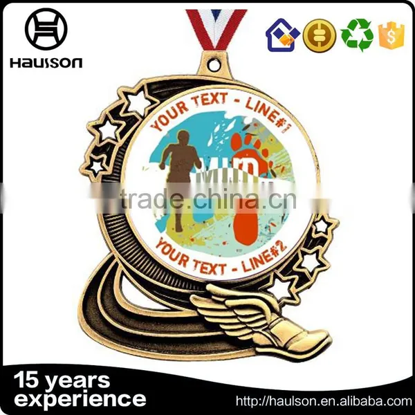 WW2 Custom Soft Enamel Casting 3D Molded Design Photo Etched Zinc Alloy Gold Plated Majestic Basketball Sport Medal With Ribbon photo-5