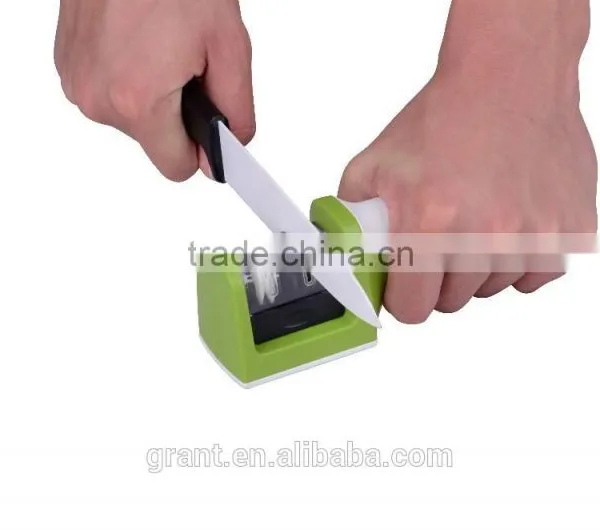 Two Stages (Diamond & Ceramic) Kitchen Knife Sharpener ,Sharpening Stone Household Knife Sharpener Kitchen Cutting Tools photo-3