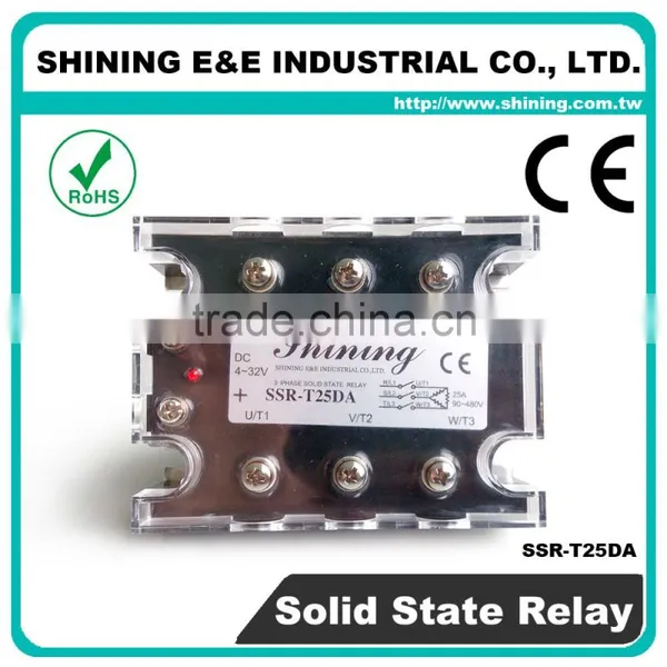 SSR-T25DA CE Approved DC To AC 3 Phase 25A Solid State Relay photo-2