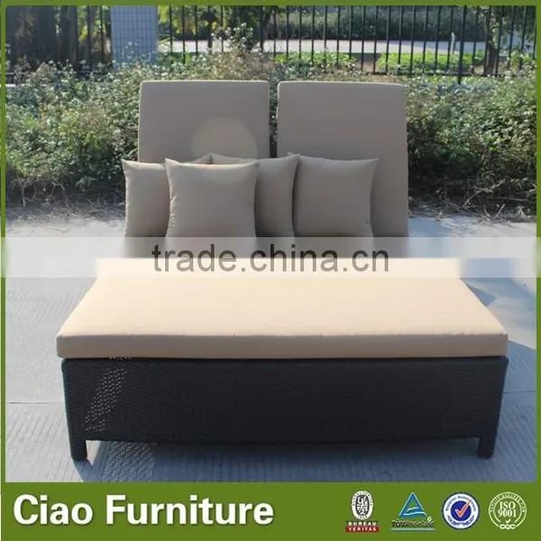 Wicker Furniture Outdoor Double Sun Lounger / Lounge Bed photo-4